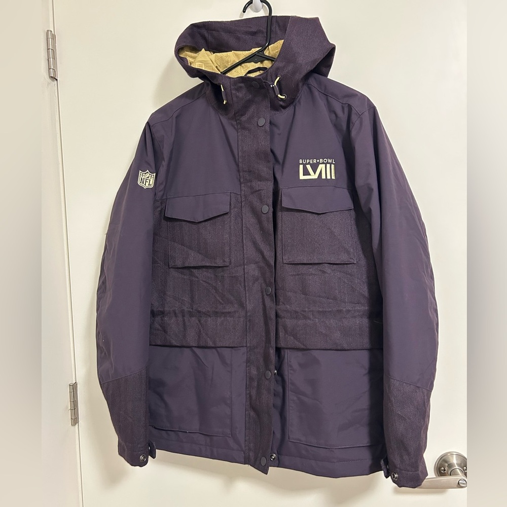 🏈 NFL Super Bowl LVIII Las Vegas 2024 Purple Hooded Jacket Medium Official